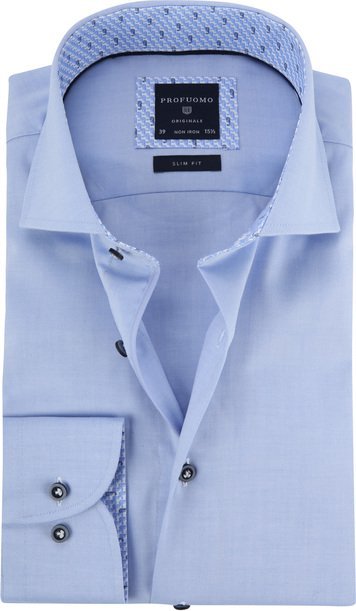Profuomo Overhemd Blauw Twill CAW