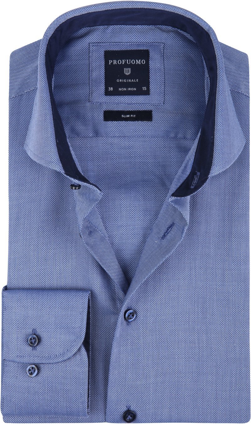 Profuomo Overhemd SF Non Iron Blauw