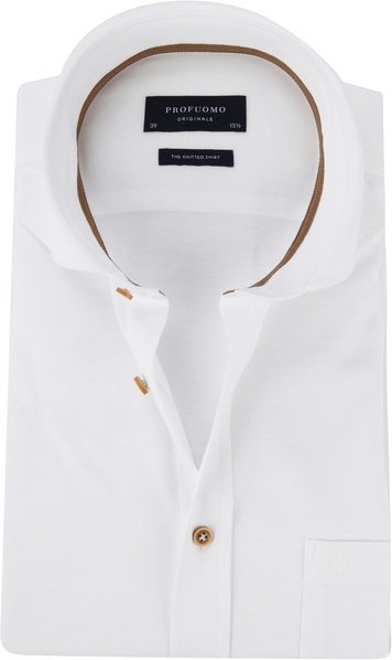 Profuomo Overhemd SS Knitted Wit
