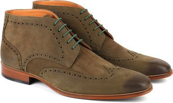 Nubuck Brogue Boots Groen