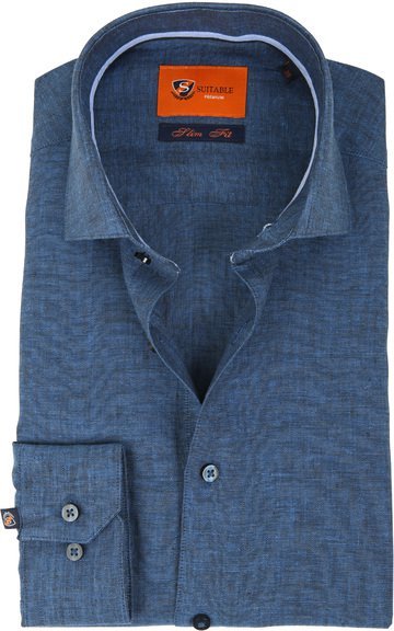 Suitable Overhemd Linnen Navy D81-11