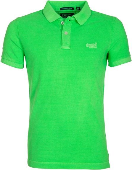 Superdry Vintage Destroyed Polo Neon Groen
