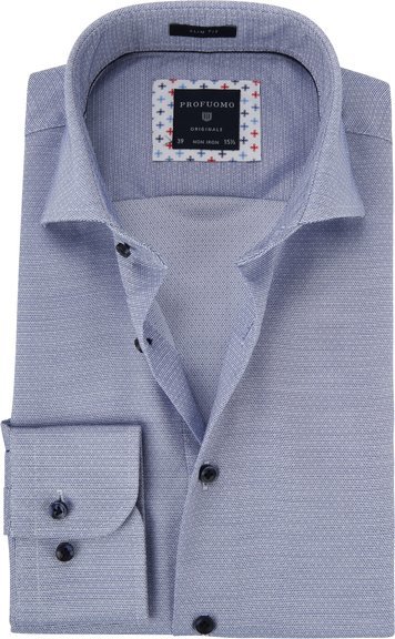 Profuomo Overhemd Dobby Blauw