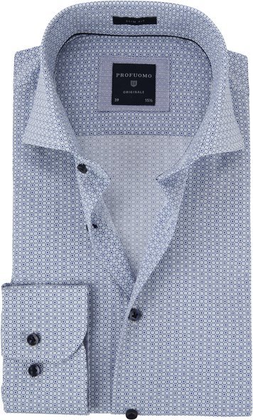 Profuomo Overhemd Print Blauw